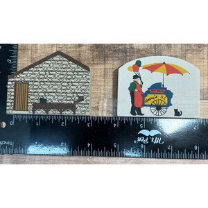 cat's Meow Set Of 2 Decorative WoodenHouse & Vendor Cart Designs